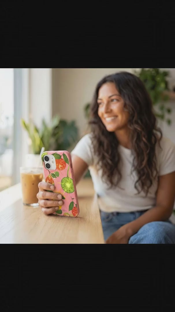 Bubblegum Pink Disco Fruity iPhone 15 Case - Product video demonstration