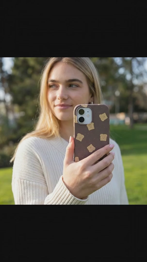 Chocolate Brown Mini Toast iPhone 15 Pro Case - Product video demonstration
