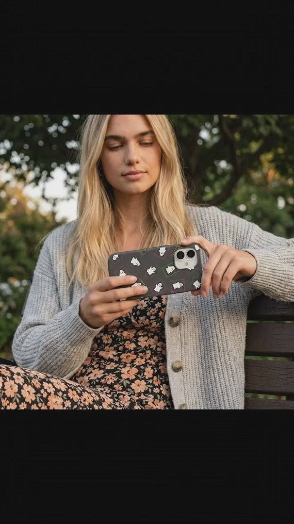 Black Ghost Stamps iPhone 15 Pro Case - Product video demonstration