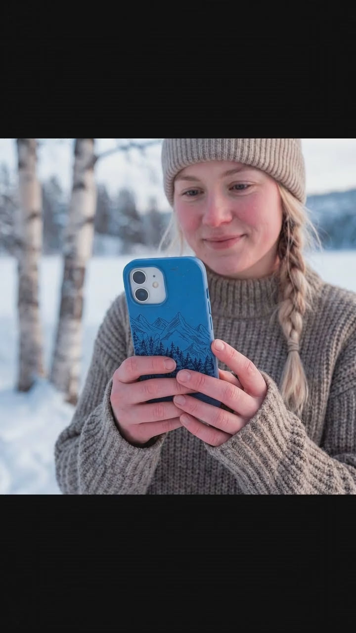 Electric Blue Backcountry Ski iPhone 17 Case - Product video demonstration
