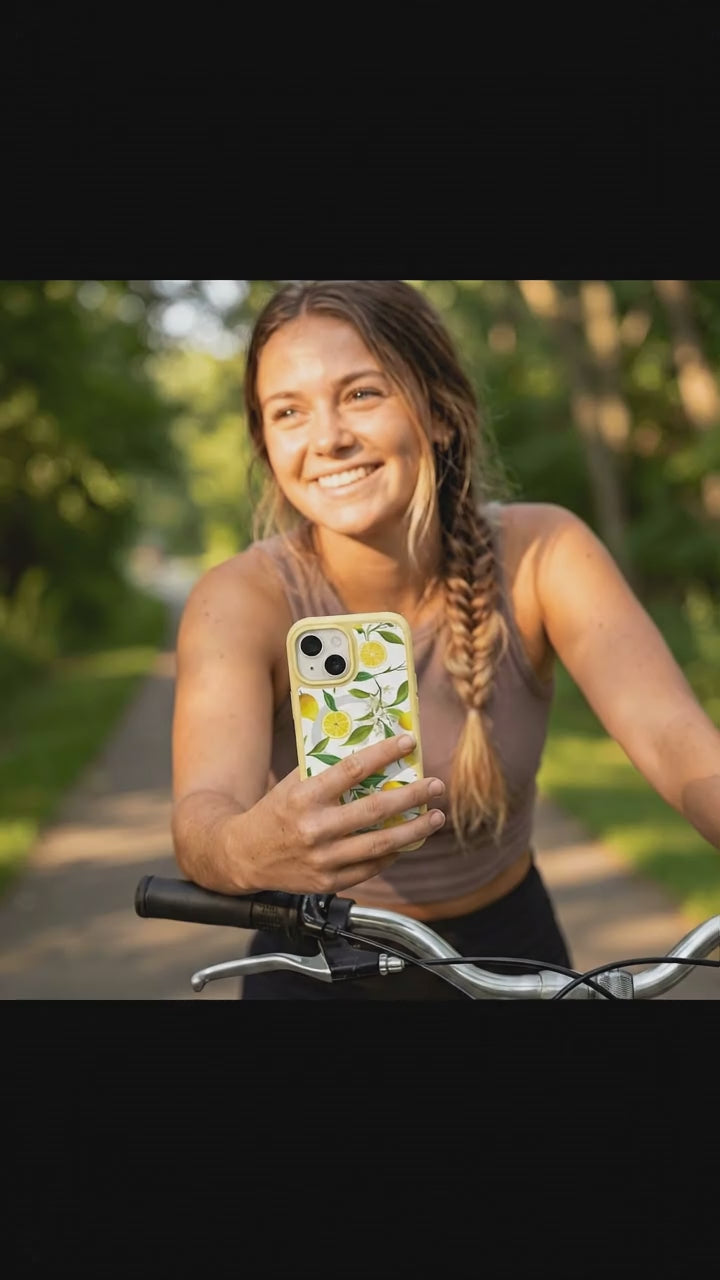 Clear Lemon Bloom iPhone 17 Case With Sunbeam Ridge (MagSafe included) - Product video demonstration