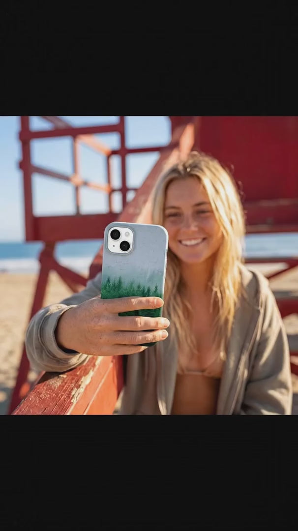 Powder Blue Forest Mist iPhone 16 Case - Product video demonstration