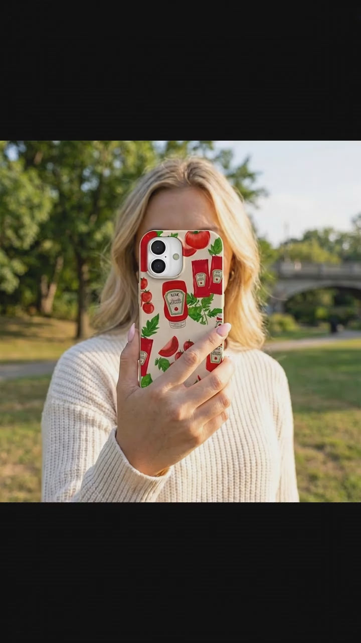 Seashell Ketchup Party iPhone 17 Case - Product video demonstration