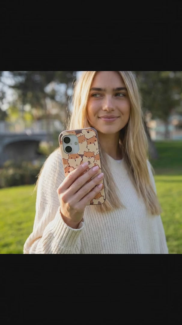 Chocolate Brown Happy Hamsters iPhone 16 Case - Product video demonstration