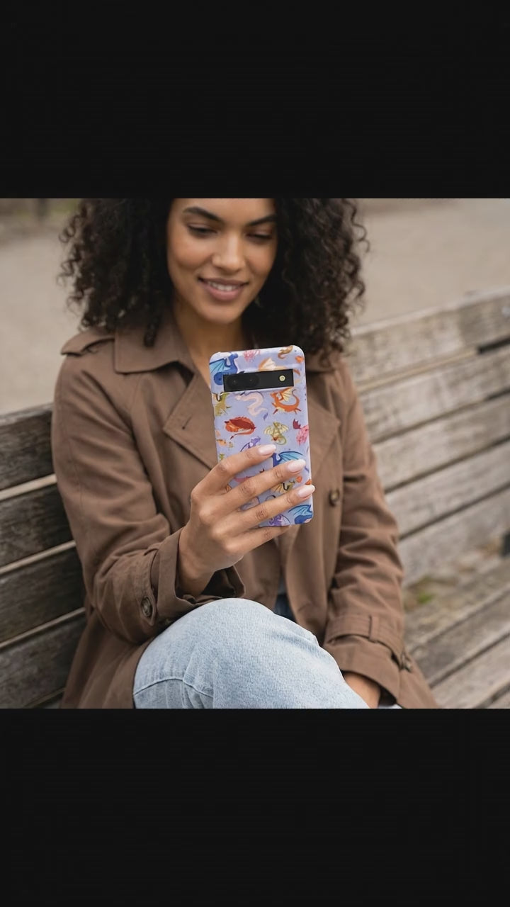 Powder Blue Dragon Cuties Google Pixel 8a Case - Product video demonstration