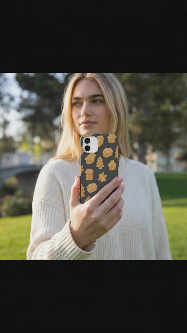 Black Gingerbread Dreams iPhone 16 Pro Case - Product video demonstration