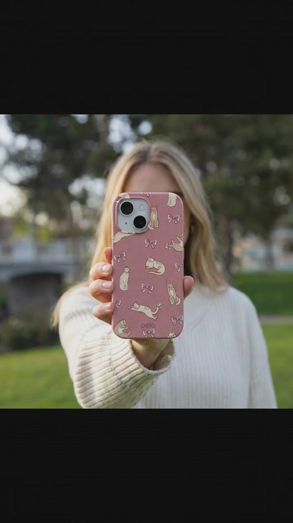 Bubblegum Pink Purrfection iPhone 16 Pro Max Case - Product video demonstration