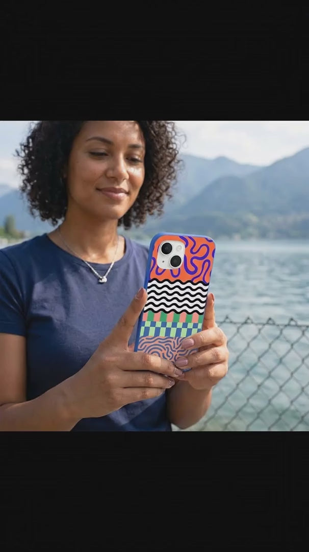 Electric Blue Tangerine Mix iPhone 16 Pro Case - Product video demonstration