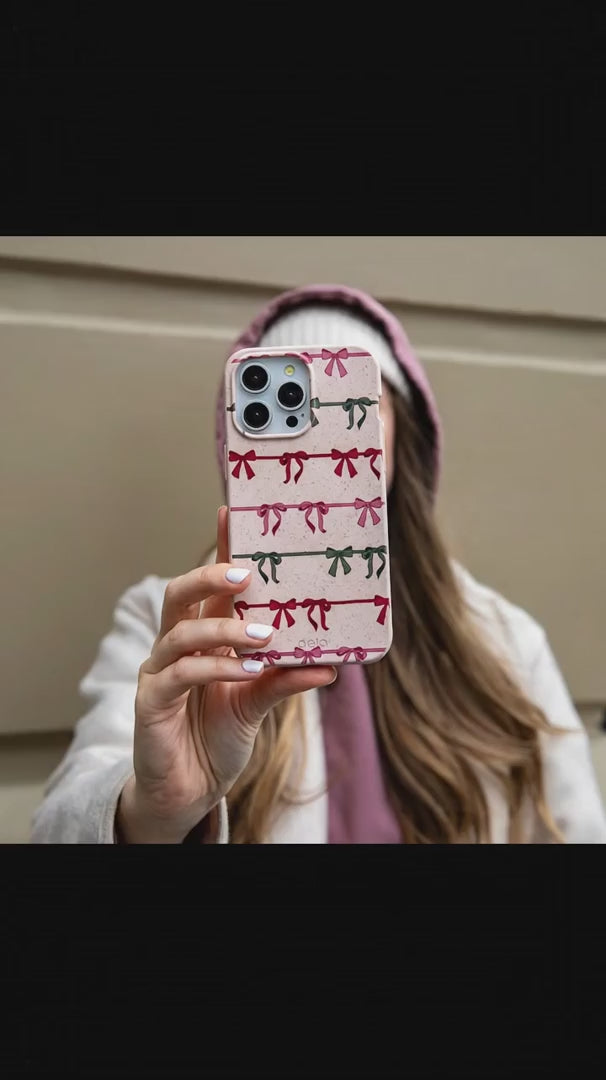 Seashell Holiday Bows iPhone 17 Pro Case - Product video demonstration