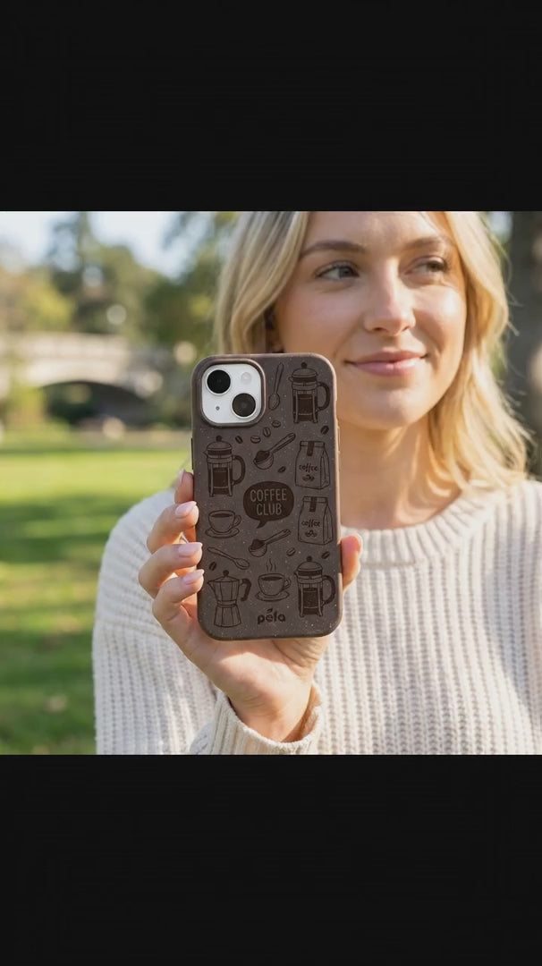 Chocolate Brown Coffee Club iPhone 16 Case - Product video demonstration