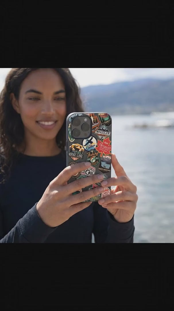Black Canadian Stickers iPhone 16 Pro Max Case - Product video demonstration