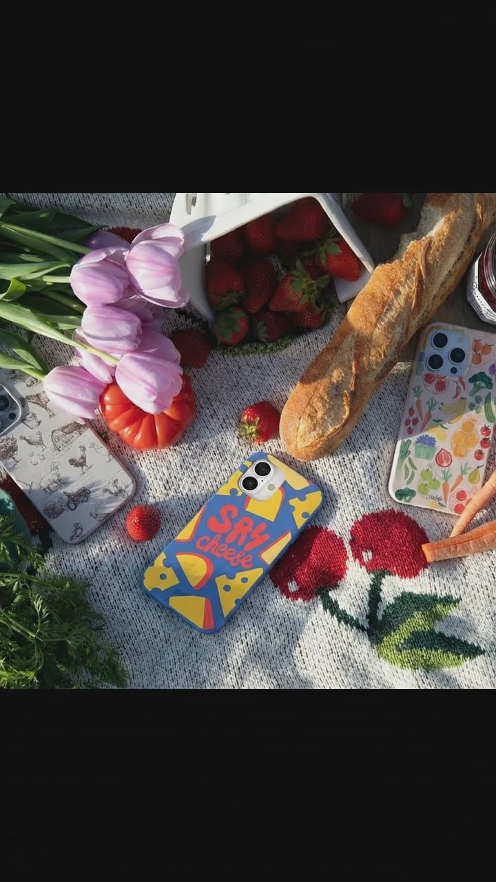 Electric Blue Say Cheese iPhone 17 Case - Product video demonstration