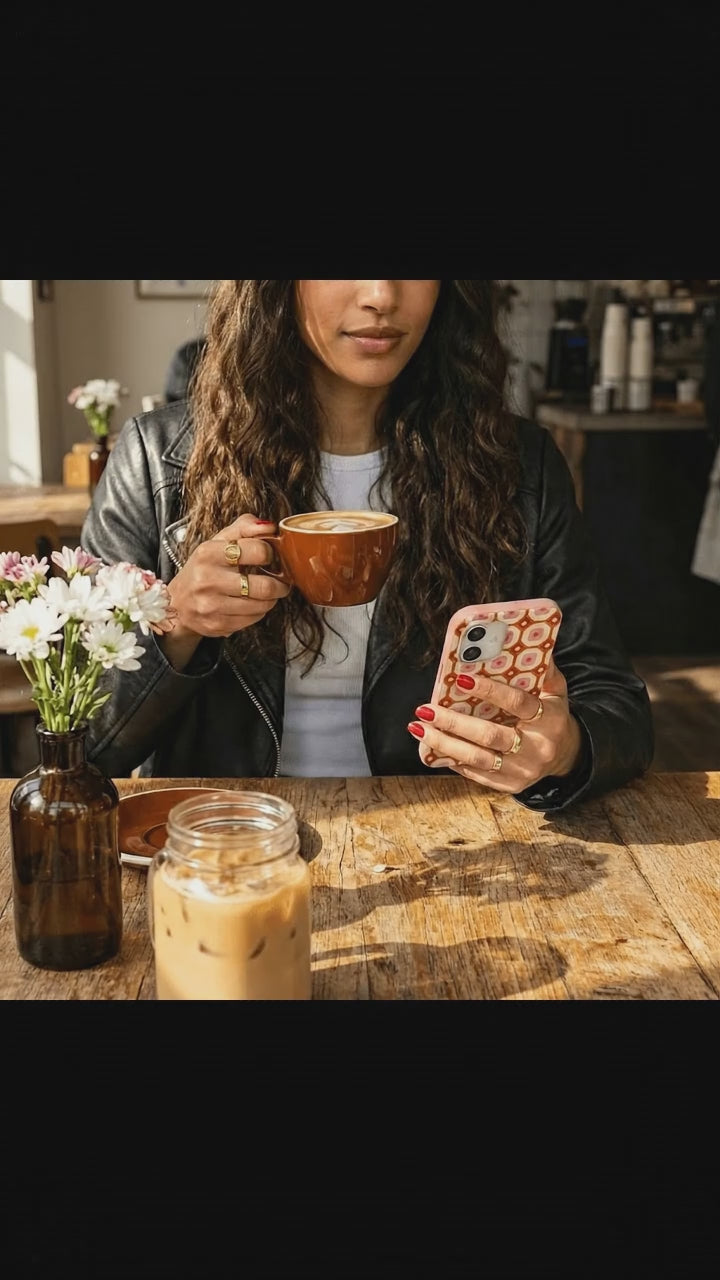 Bubblegum Pink Retro Tiles iPhone 17 Case - Product video demonstration