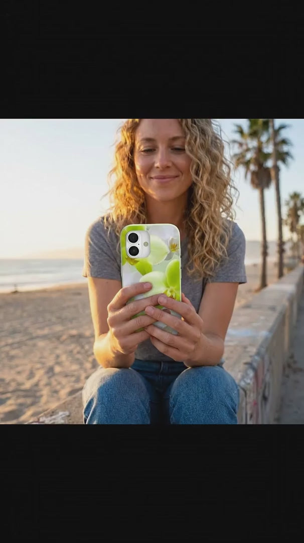 Sage Green Orchid Blooms iPhone 15 Pro Case - Product video demonstration