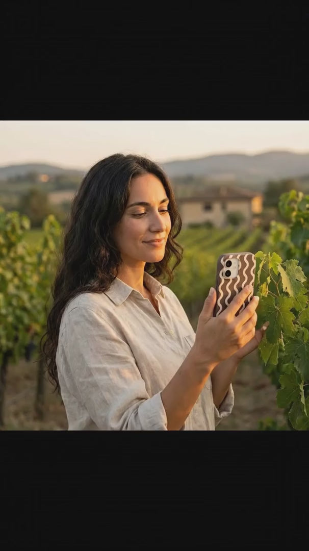 Chocolate Brown Latte Waves iPhone 15 Case - Product video demonstration