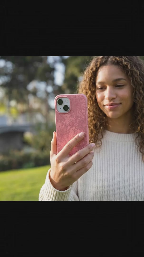 Bubblegum Pink Flora iPhone 16 Pro Case - Product video demonstration