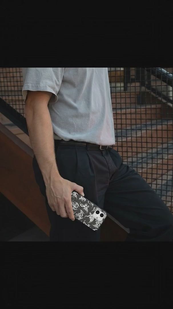 Black Mythical Dragons iPhone 16 Case - Product video demonstration