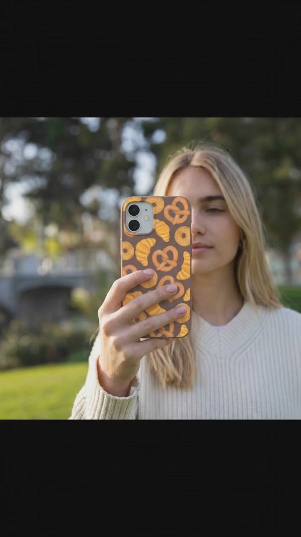 Chocolate Brown Baked Goodies iPhone 16 Case - Product video demonstration