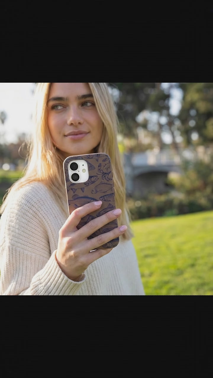 Chocolate Brown Vintage Catch iPhone 17 Case - Product video demonstration