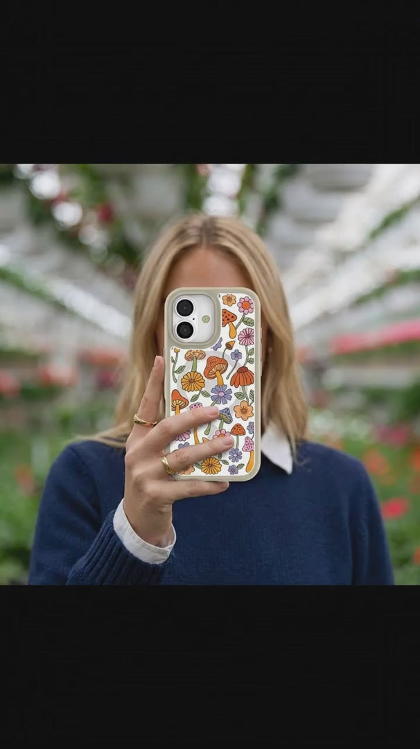Clear Shrooms and Blooms iPhone 17 Pro Case With London Fog Ridge (MagSafe included) - Product video demonstration