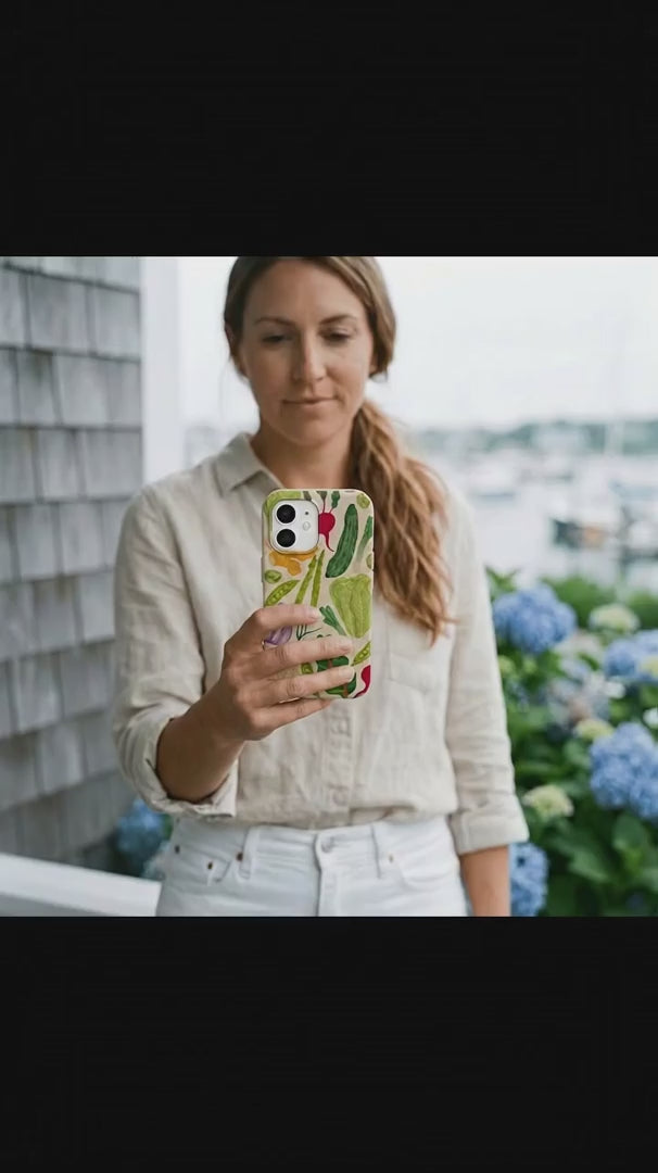 Seashell Veggie Patch iPhone 15 Case - Product video demonstration