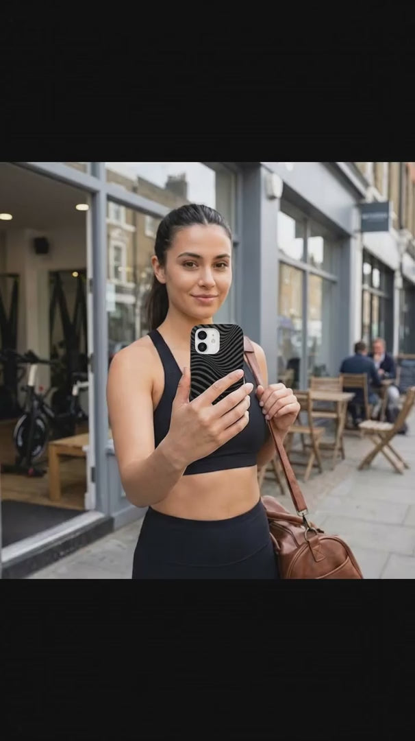 Black Melted Checkers iPhone 15 Case - Product video demonstration