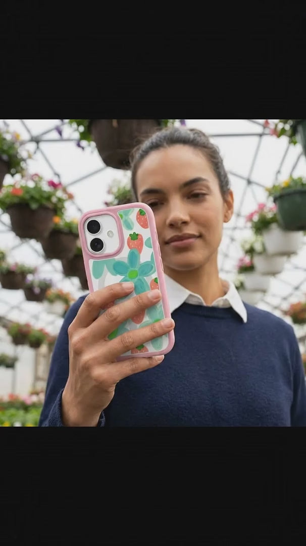 Clear Berry Belle iPhone 17 Pro Case With Petal Pink Ridge (MagSafe included) - Product video demonstration