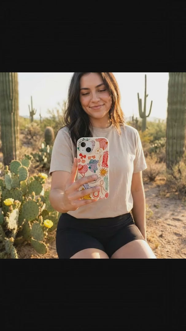 Seashell Retro Rodeo iPhone 16 Pro Case - Product video demonstration
