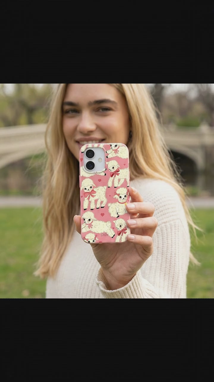Bubblegum Pink Wool You Be Mine iPhone 17 Case - Product video demonstration