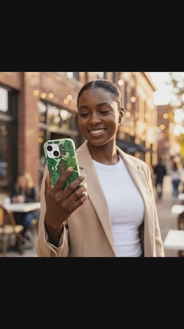 Sage Green Leafy Greens iPhone 16 Case - Product video demonstration
