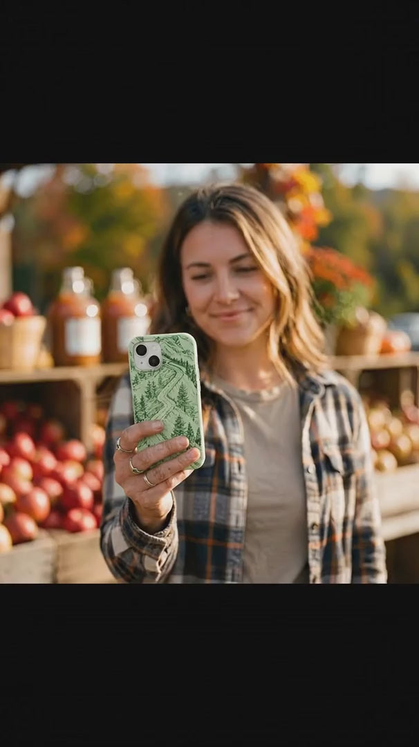 Sage Green Into the Mountains iPhone 15 Pro Case - Product video demonstration