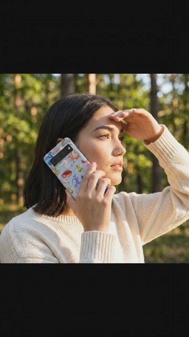 Powder Blue Dragon Cuties Google Pixel 8 Case - Product video demonstration