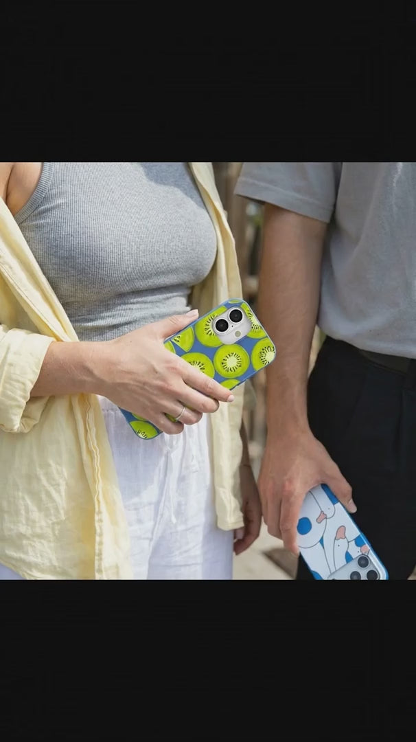 Electric Blue Kiwi Slices iPhone 16 Pro Case - Product video demonstration