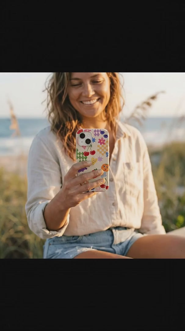 Seashell Pencil Doodles iPhone 15 Pro Case - Product video demonstration