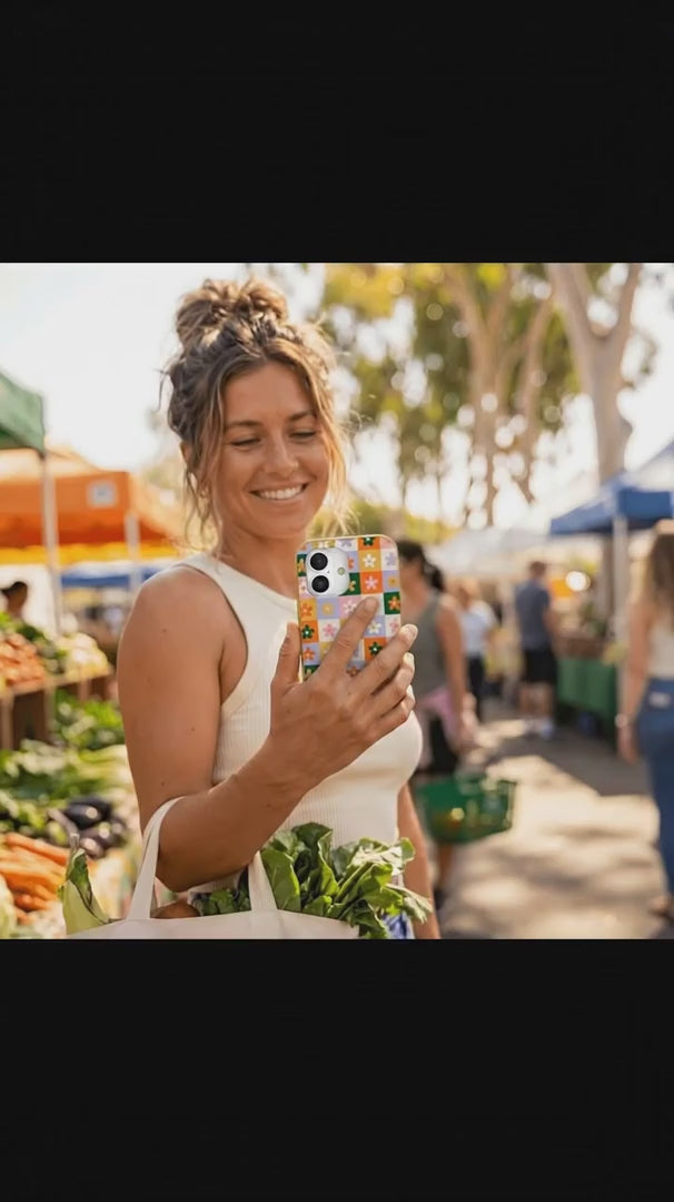 Honey Flower Tiles iPhone 15 Case - Product video demonstration