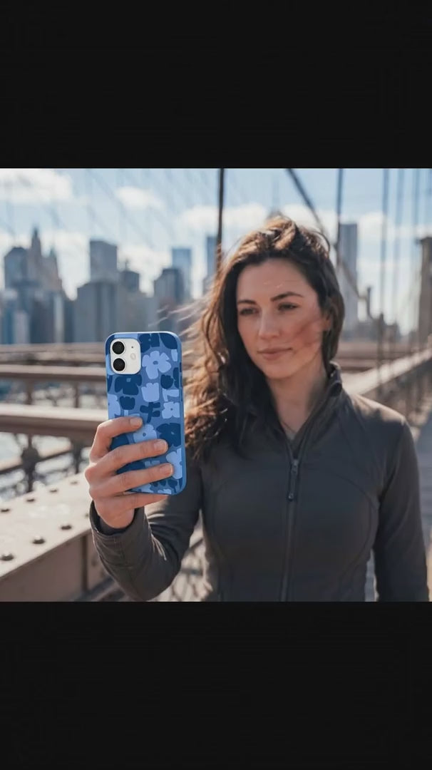 Electric Blue Daydream Blooms iPhone 16 Pro Max Case - Product video demonstration