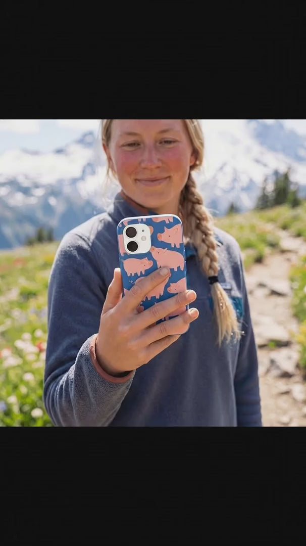 Electric Blue Piggies iPhone 16 Case - Product video demonstration