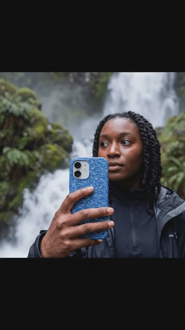 Electric Blue Shark Frenzy iPhone 15 Pro Case - Product video demonstration