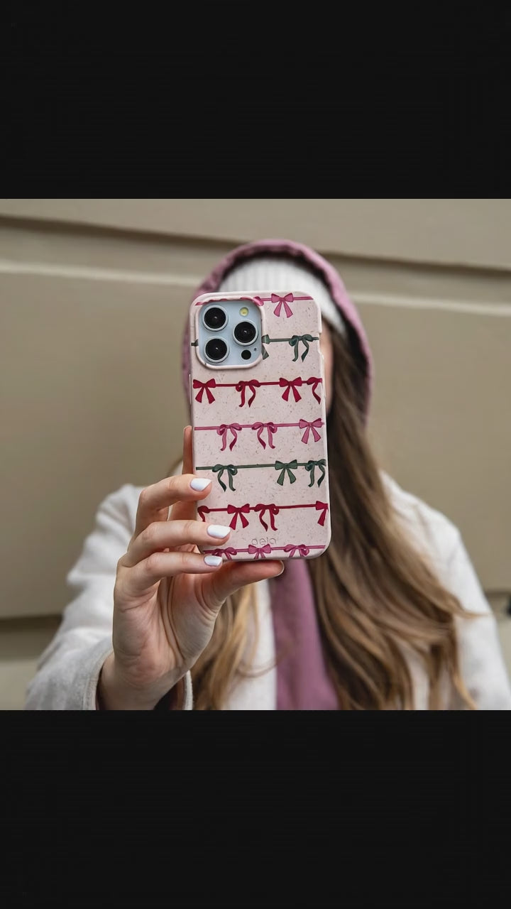 Seashell Holiday Bows iPhone 17 Case - Product video demonstration