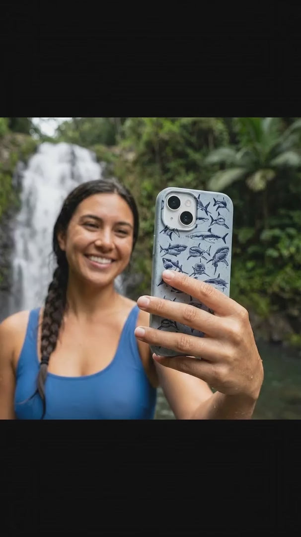 Powder Blue Great White iPhone 15 Case - Product video demonstration