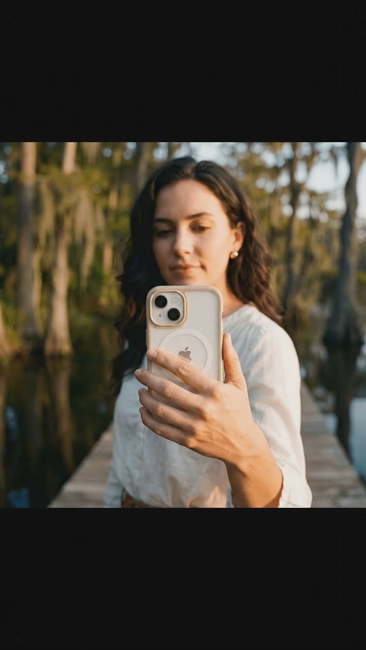 Clear iPhone 17 Case with London Fog Ridge (MagSafe Included) - Product video demonstration