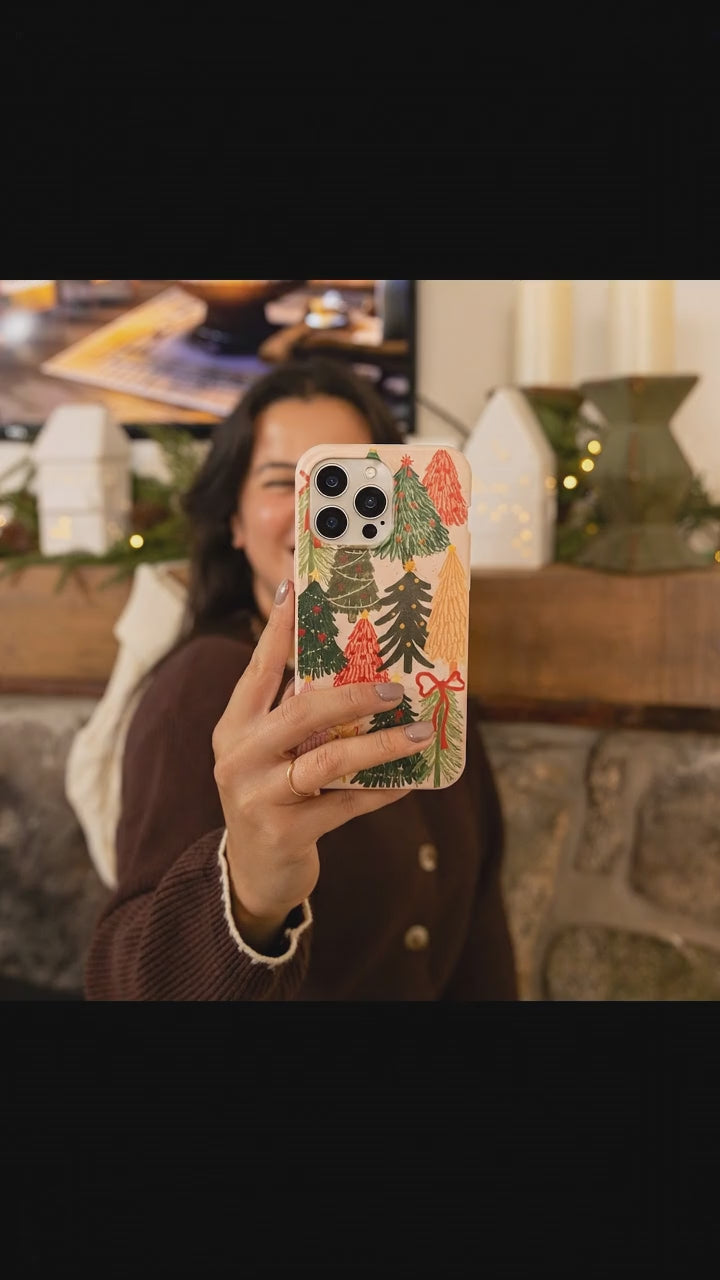 Seashell Festive Trees iPhone 17 Case - Product video demonstration
