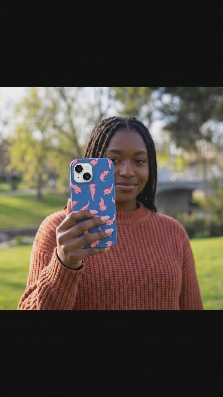 Electric Blue Axolotls iPhone 17 Case - Product video demonstration