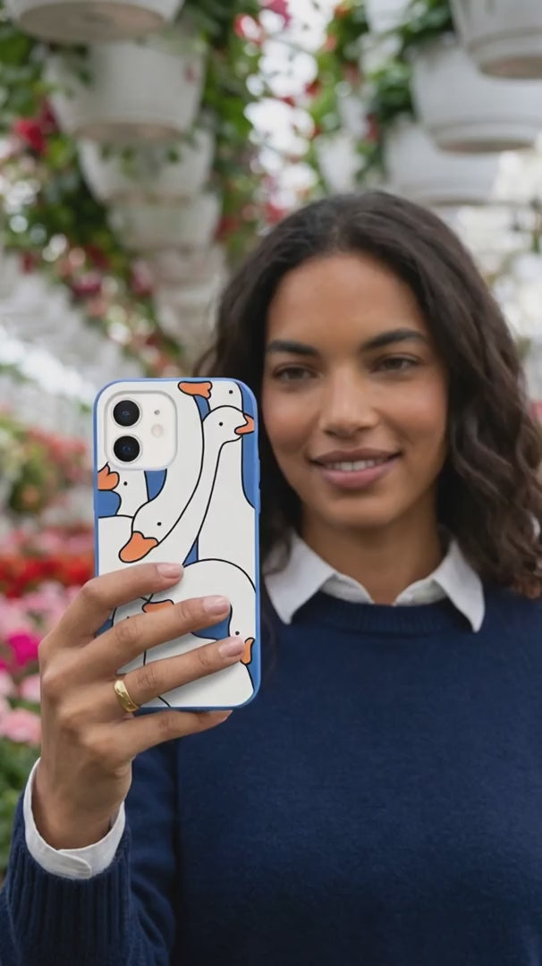 Electric Blue Silly Goose iPhone 15 Case