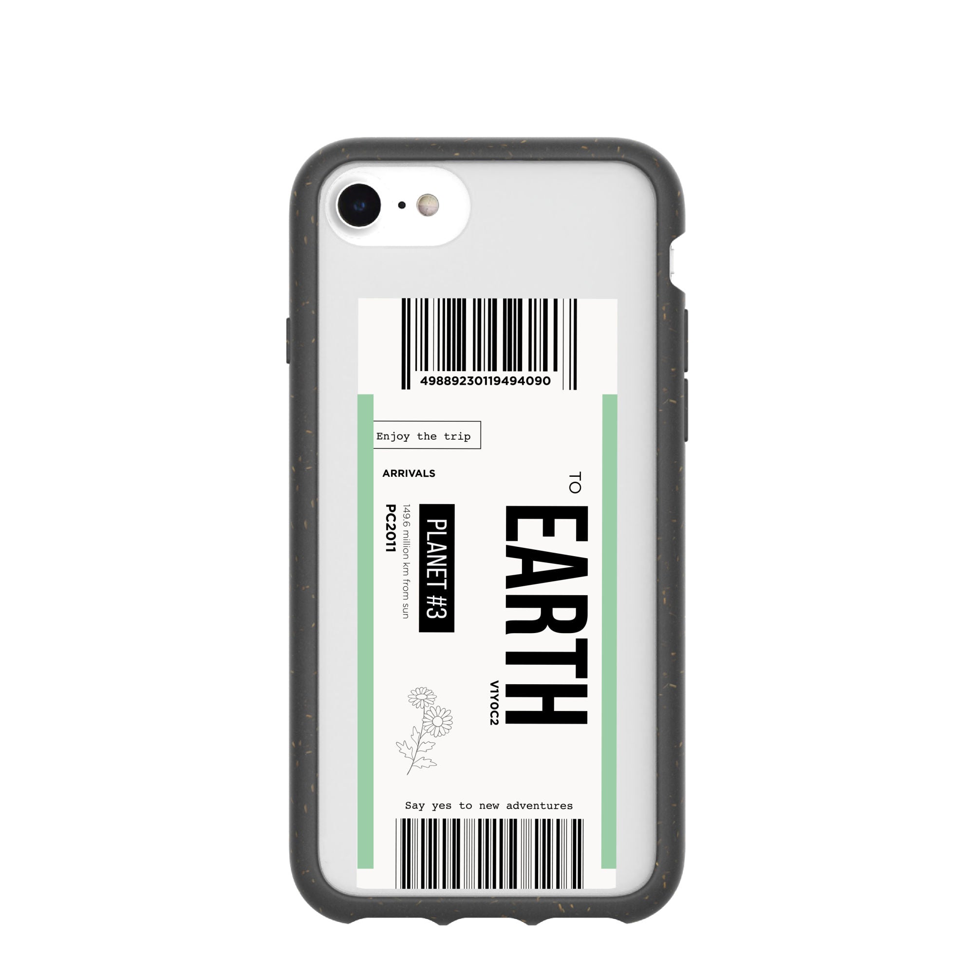 Clear Earthbound iPhone 6 6s 7 8 SE Case With Black Ridge Pela Case