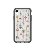 Clear Floral Vines iPhone XR Case With Black Ridge