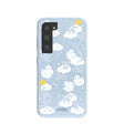 Powder Blue Fluffy Flower Samsung Galaxy S23 Case