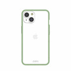 Clear iPhone 14 Case with Sage Green Ridge